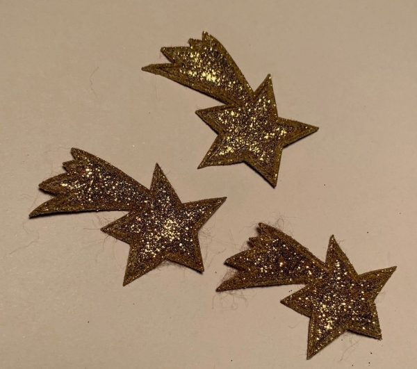 Kometenstreu aus Stoff, gold